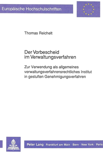 Book cover of: Der Vorbescheid im Verwaltungsverfahren