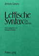 Book cover of: Lettische Syntax