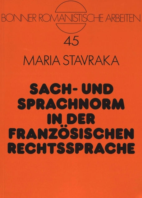 Book cover of: Sach- und Sprachnorm in der franzoesischen Rechtssprache