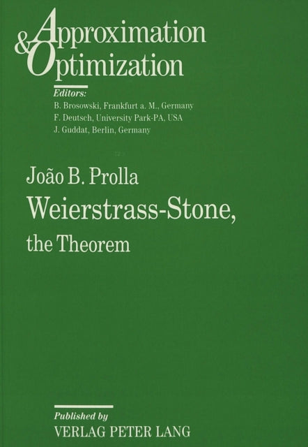 Book cover of: Weierstrass-Stone