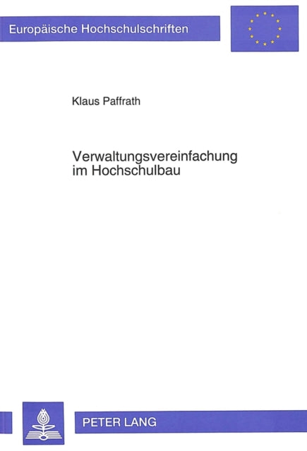 Book cover of: Verwaltungsvereinfachung im Hochschulbau
