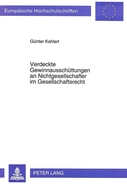 Book cover of: Verdeckte Gewinnausschuettungen an Nichtgesellschafter im Gesellschaftsrecht