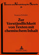Book cover of: Zur Verstaendlichkeit von Texten mit chemischem Inhalt
