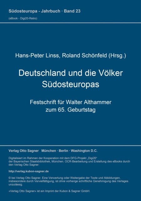 Book cover of: Deutschland und die Voelker Suedosteuropas. Festschrift fuer Walter Althammer zum 65. Geburtstag