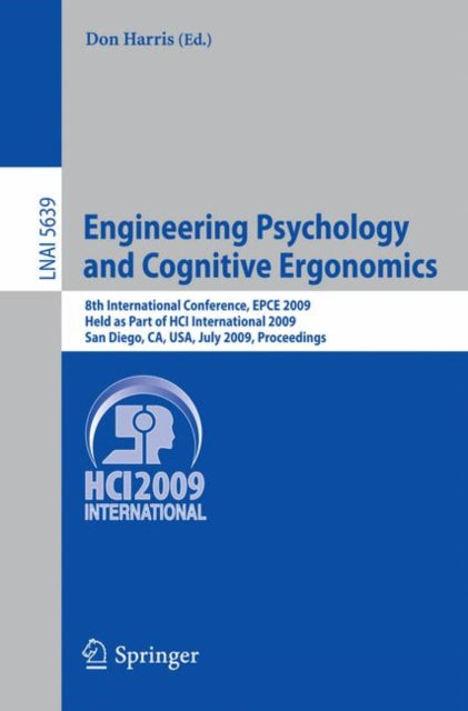 Book cover of: Engineering Psychology and Cognitive Ergonomics