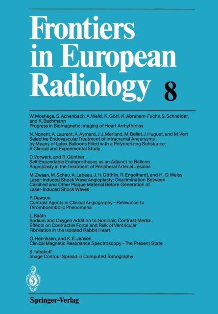 Book cover of: Frontiers in European Radiology. By: A. L. Baert