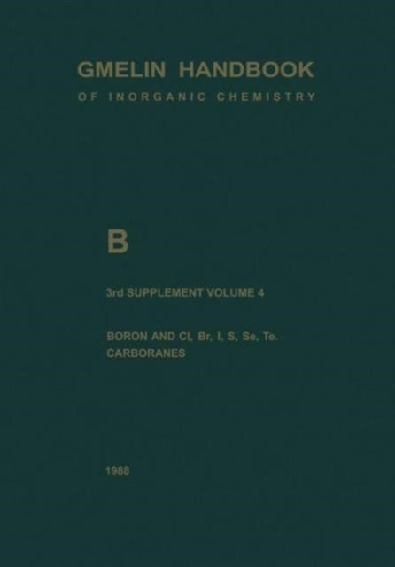 Book cover of: B Boron Compounds. By: Gert Heller