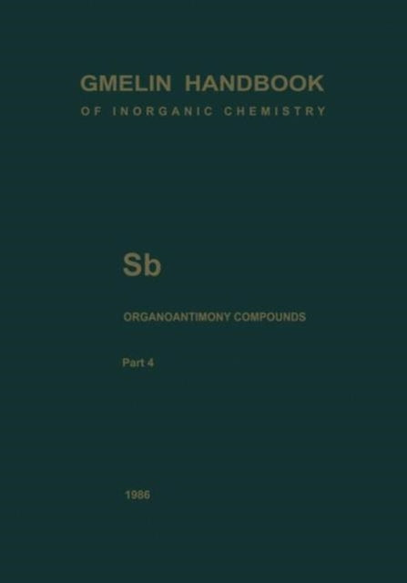 Book cover of: Sb Organoantimony Compounds Part 4. By: Markus Wieber Rudolph