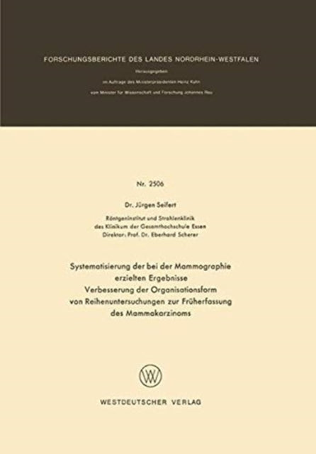 Book cover of: Systematisierung der bei der Mammographie erzielten Ergebnisse