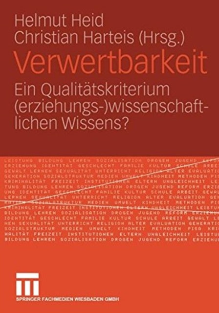 Book cover of: Verwertbarkeit. By: Helmut Heid