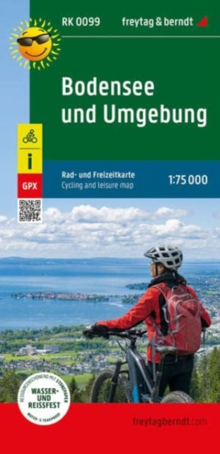 Book cover of: Lake Constance and surroundings, bike and leisure map 1:75,000, freytag & berndt, RK 0099