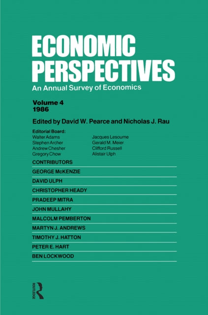 Book cover of: Economic Perspectives (Vol 4). By: D. W. Pearce
