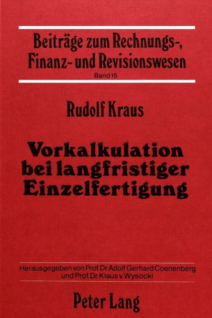 Book cover of: Vorkalkulation bei Langfristiger Einzelfertigung