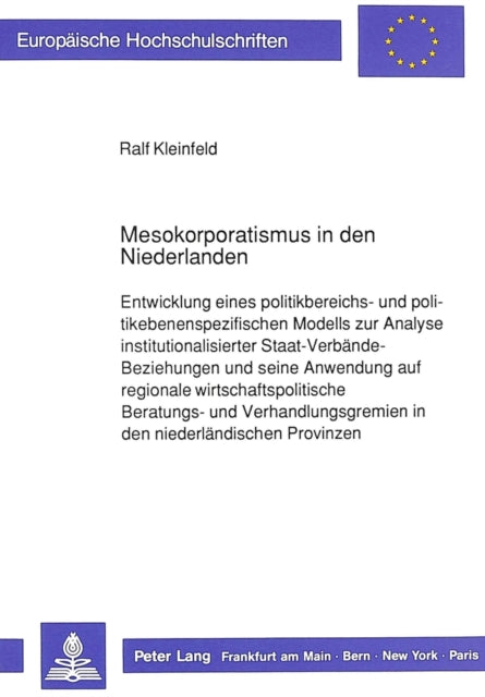 Book cover of: Mesokorporatismus in den Niederlanden