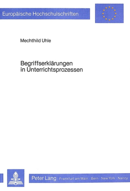 Book cover of: Begriffserklaerungen in Unterrichtsprozessen
