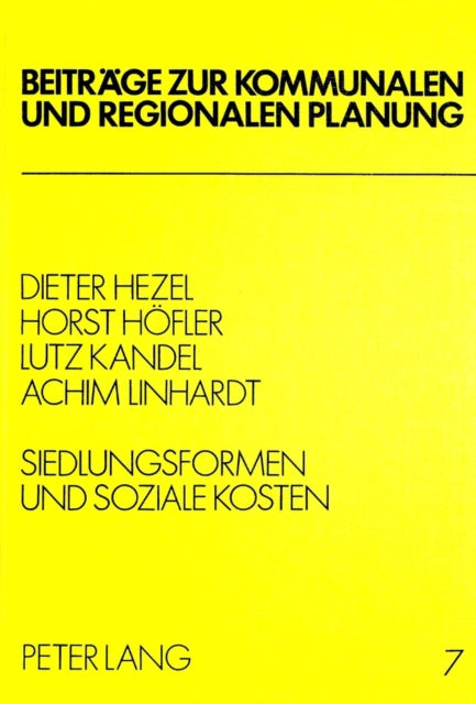 Book cover of: Siedlungsformen und soziale Kosten