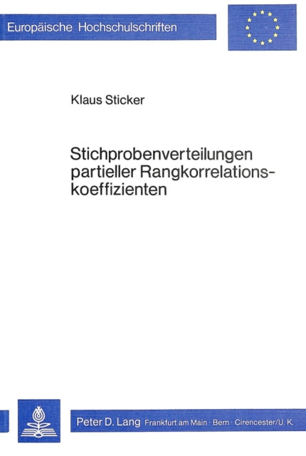 Book cover of: Stichprobenverteilungen partieller Rangkorrelationskoeffizienten
