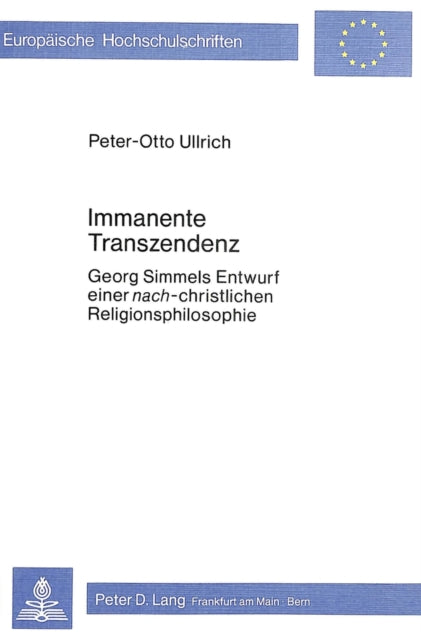 Book cover of: Immanente Transzendenz