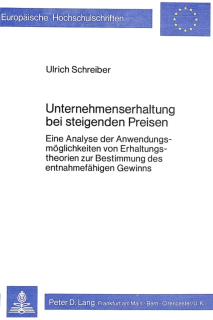 Book cover of: Unternehmenserhaltung bei steigenden Preisen