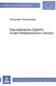 Book cover of: Das elativische Adjektiv in der fruehlateinischen Literatur
