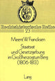 Book cover of: Staatsrat und Gesetzgebung im Grossherzogtum Berg (1806-1813). By: Meent W. Francksen