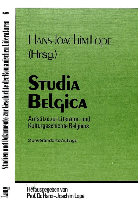 Book cover of: Studia belgica. By: Hans-Joachim Lope