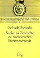 Book cover of: Studien zur Geschichte der oesterreichischen Rechtswissenschaft