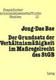Book cover of: Der Grundsatz der Verhaeltnismaessigkeit im Massregelrecht des StGB