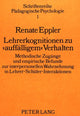 Book cover of: Lehrerkognitionen zu «auffaelligem» Verhalten: