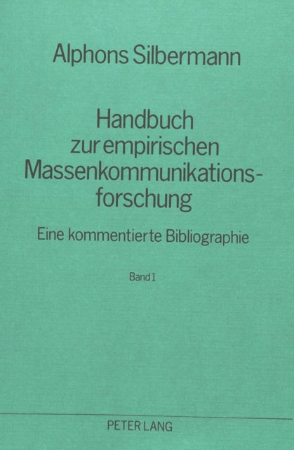 Book cover of: Handbuch zur empirischen Massenkommunikationsforschung