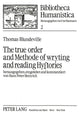 Book cover of: True Order and Methode of Wryting and Reading Hystories