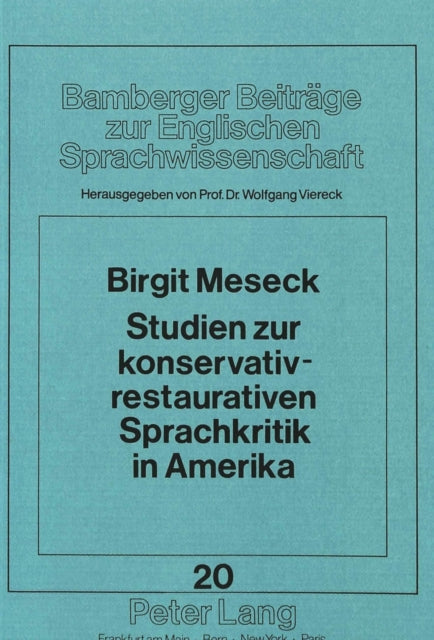 Book cover of: Studien zur konservativ-restaurativen Sprachkritik in Amerika