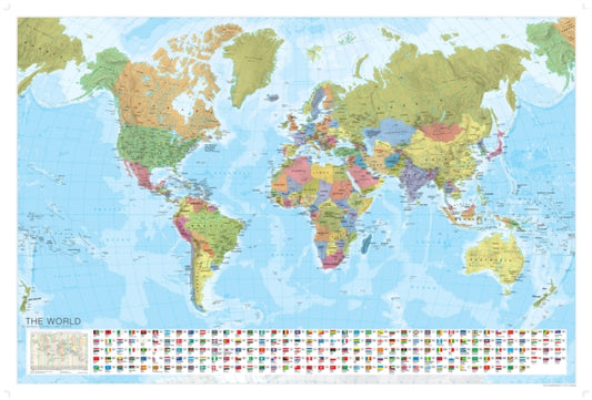 Book cover of: World Political Marco Polo Wall Map with Flags