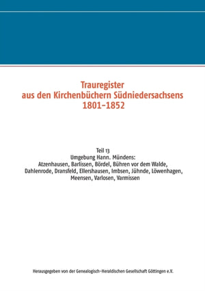 Trauregister aus den Kirchenbuchern Sudniedersachsens 1801-1852