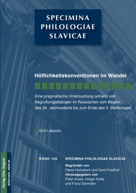 Book cover of: Hoeflichkeitskonventionen Im Wandel. By: Grit Labocki