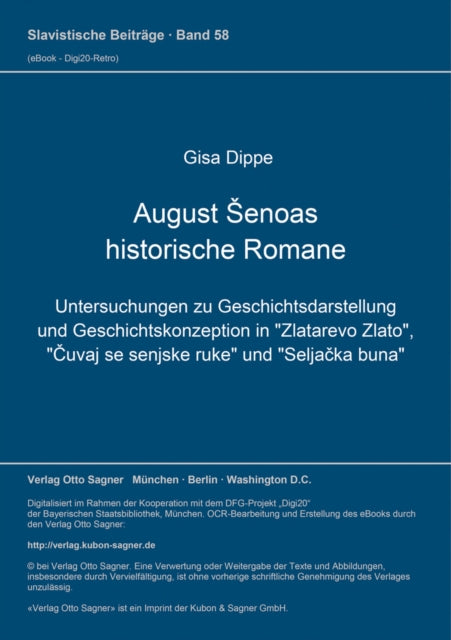 Book cover of: August Senoas historische Romane