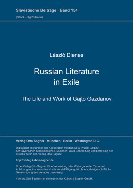 Book cover of: Russian Literature in Exile