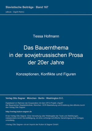 Das Bauernthema in der sowjetrussischen Prosa der 20er Jahre