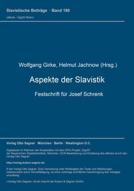 Book cover of: Aspekte der Slavistik