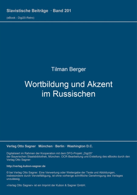 Book cover of: Wortbildung und Akzent im Russischen