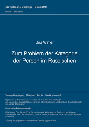 Zum Problem der Kategorie der Person im Russischen