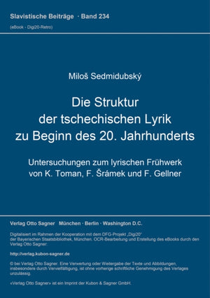 Die Struktur der tschechischen Lyrik zu Beginn des 20. Jahrhunderts