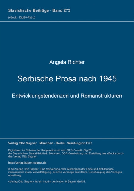 Book cover of: Serbische Prosa nach 1945