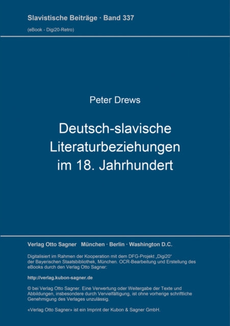 Book cover of: Deutsch-slavische Literaturbeziehungen im 18. Jahrhundert