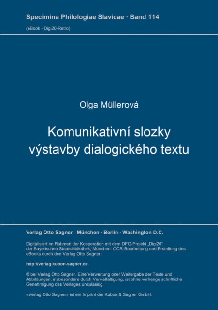 Book cover of: Komunikativni slozky vystavby dialogickeho textu