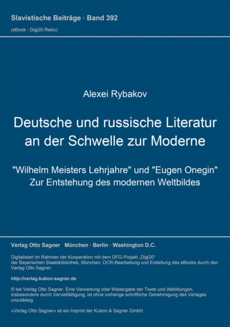 Book cover of: Deutsche und russische Literatur an der Schwelle zur Moderne