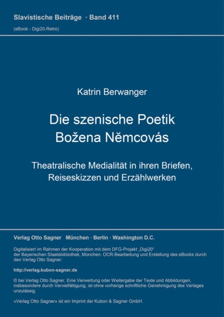 Book cover of: Die szenische Poetik Bozena Nemcovas