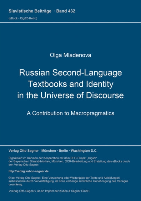 Book cover of: Russian Second-Language Textbooks and Identity in the Universe of Discourse