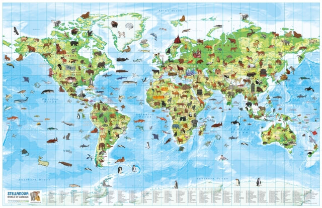 Book cover of: Children's Wall Map: World of Animals