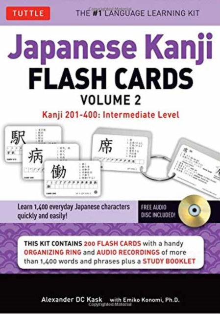 Book cover of: Japanese Kanji Flash Cards Kit Volume 2. By: Alexander Kask